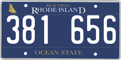 RI license plate 381656