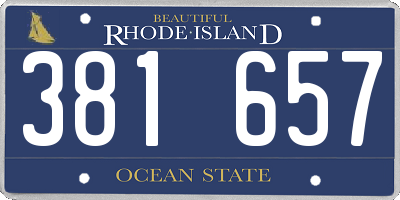 RI license plate 381657