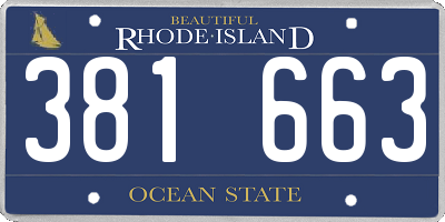 RI license plate 381663