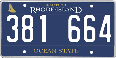 RI license plate 381664
