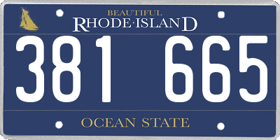 RI license plate 381665