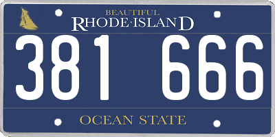 RI license plate 381666