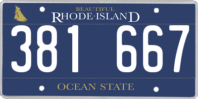 RI license plate 381667