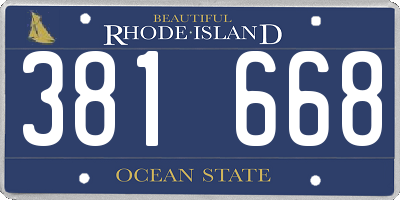 RI license plate 381668