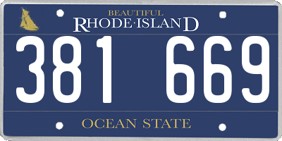 RI license plate 381669
