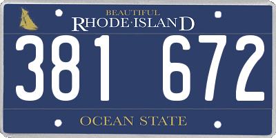 RI license plate 381672