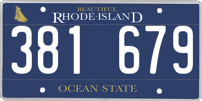 RI license plate 381679
