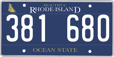 RI license plate 381680