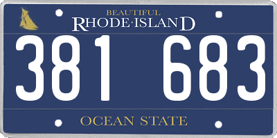 RI license plate 381683