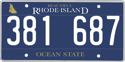 RI license plate 381687