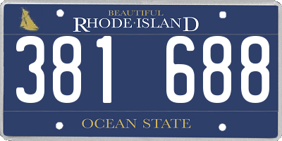 RI license plate 381688