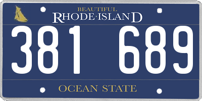 RI license plate 381689