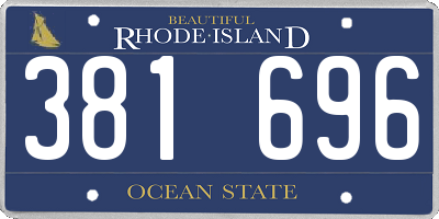 RI license plate 381696