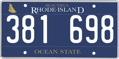 RI license plate 381698