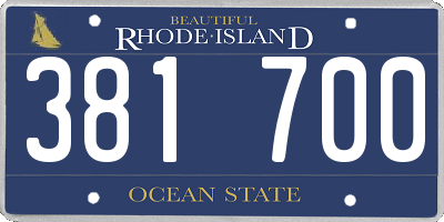 RI license plate 381700