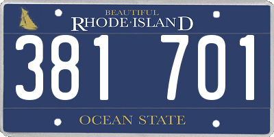 RI license plate 381701