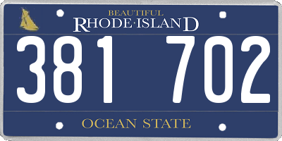 RI license plate 381702