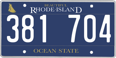 RI license plate 381704