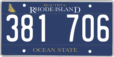 RI license plate 381706