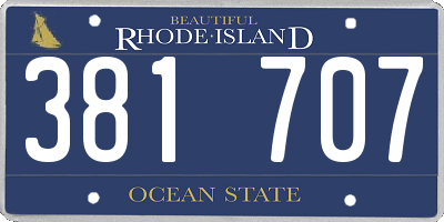 RI license plate 381707