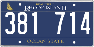 RI license plate 381714