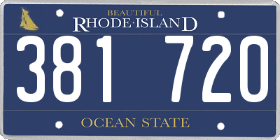 RI license plate 381720