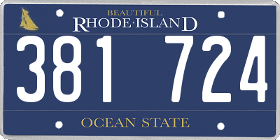 RI license plate 381724