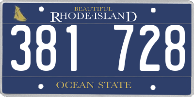 RI license plate 381728