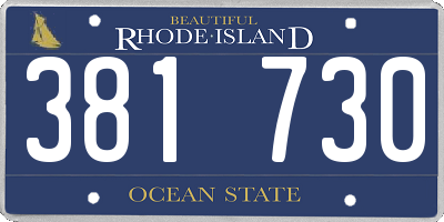 RI license plate 381730