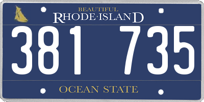 RI license plate 381735