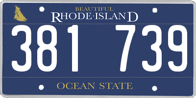RI license plate 381739
