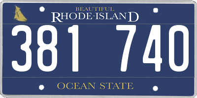 RI license plate 381740