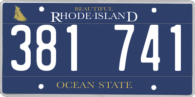 RI license plate 381741
