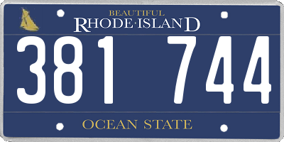RI license plate 381744
