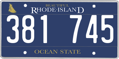 RI license plate 381745
