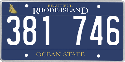 RI license plate 381746