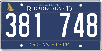 RI license plate 381748
