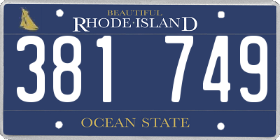 RI license plate 381749