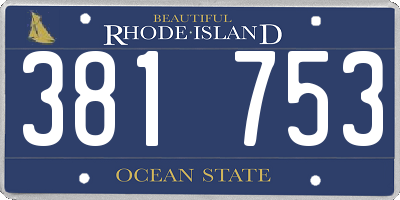 RI license plate 381753