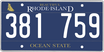 RI license plate 381759