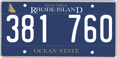 RI license plate 381760