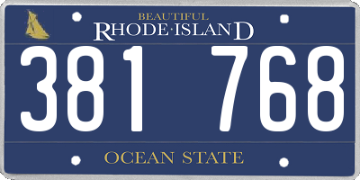 RI license plate 381768