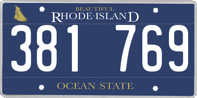 RI license plate 381769