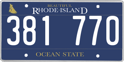 RI license plate 381770
