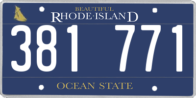RI license plate 381771
