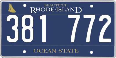 RI license plate 381772