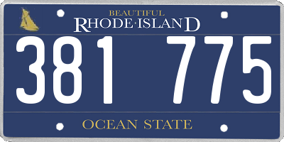 RI license plate 381775