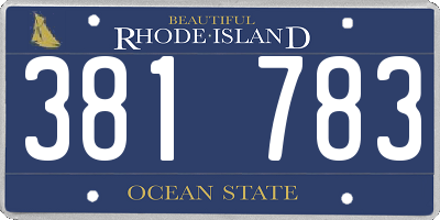 RI license plate 381783