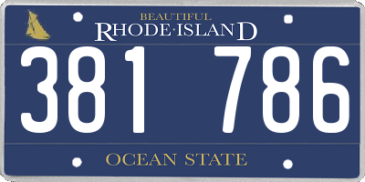 RI license plate 381786