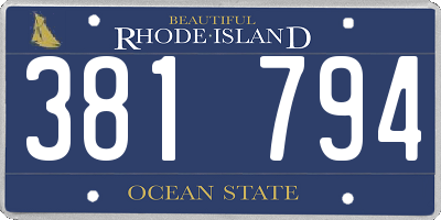 RI license plate 381794